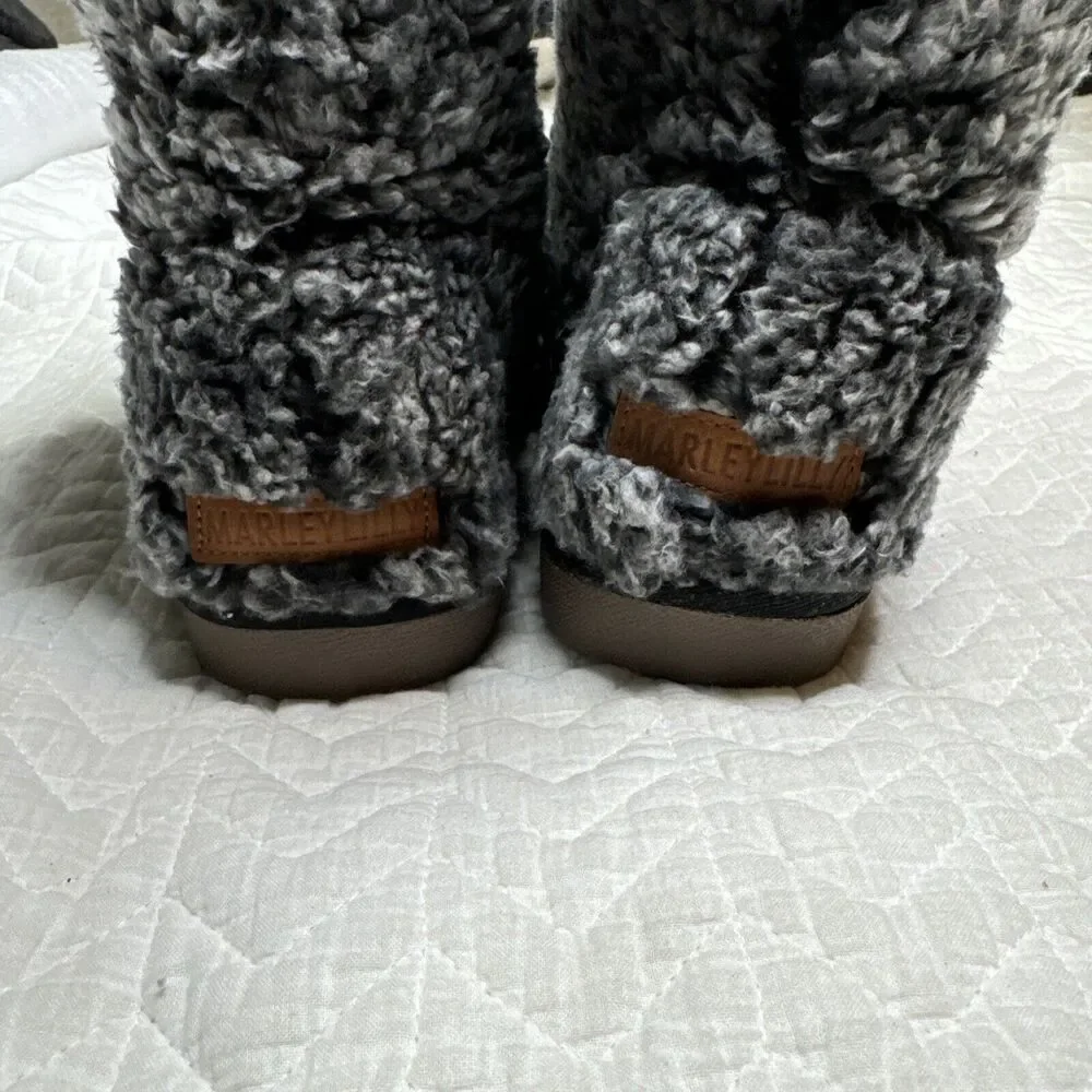 Marleylilly Women's Sherpa Lined Booties black and with Size US 10‎